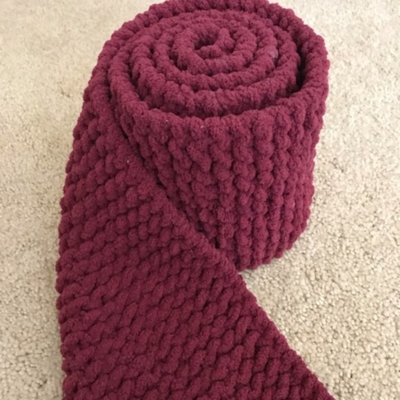 Handmade Accessories - Handmade Maroon Knit Scarf